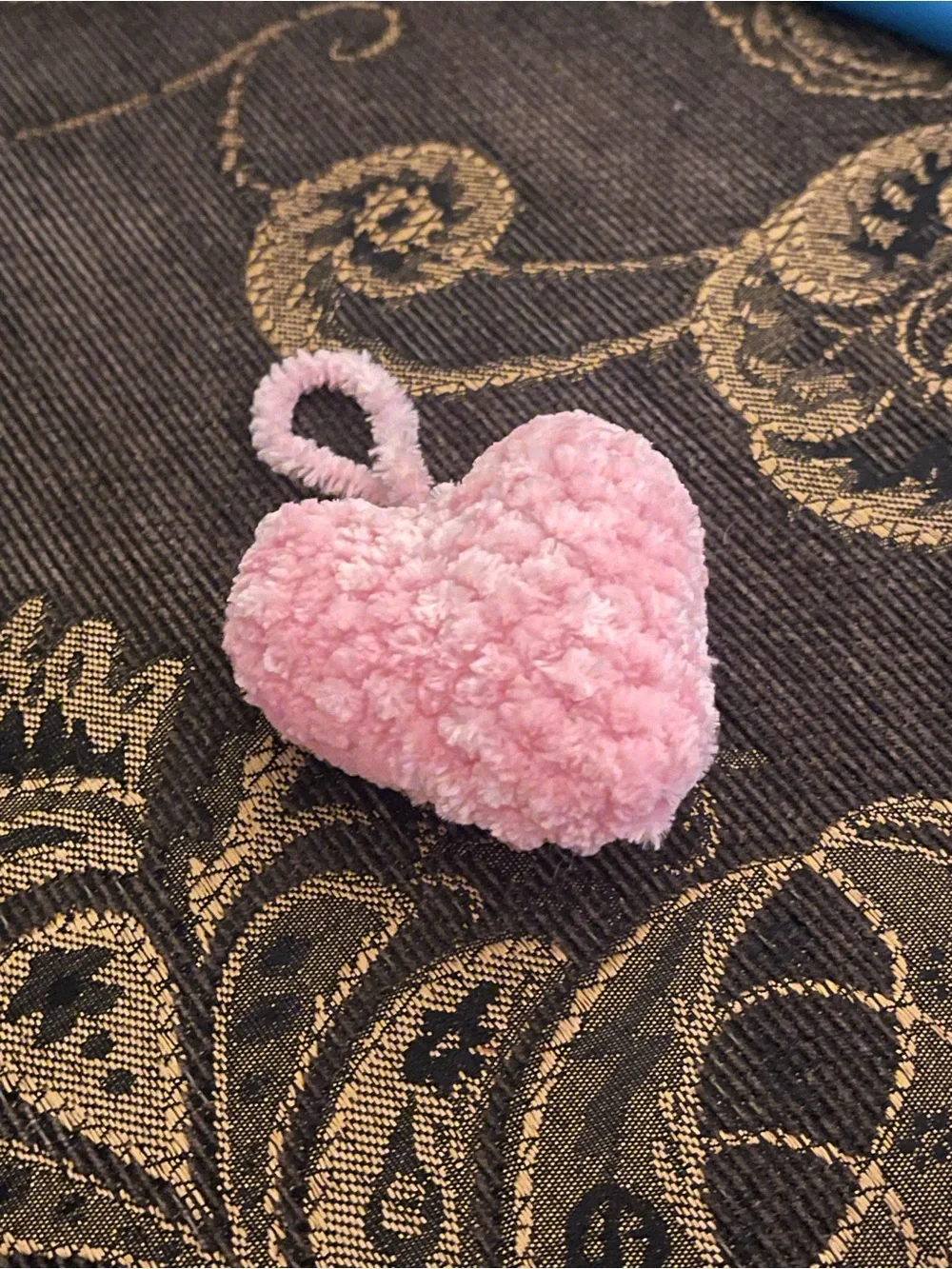 Handmade Plush Pink Heart Christmas Tree Ornament Charm